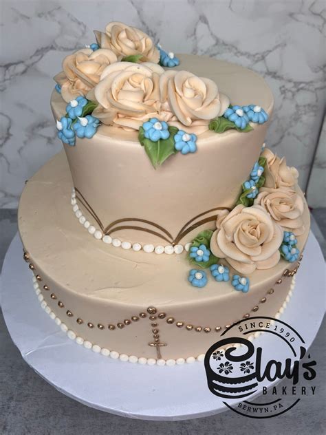 Metallic Rosary with Flowers - Two Tier – Clay's Bakery