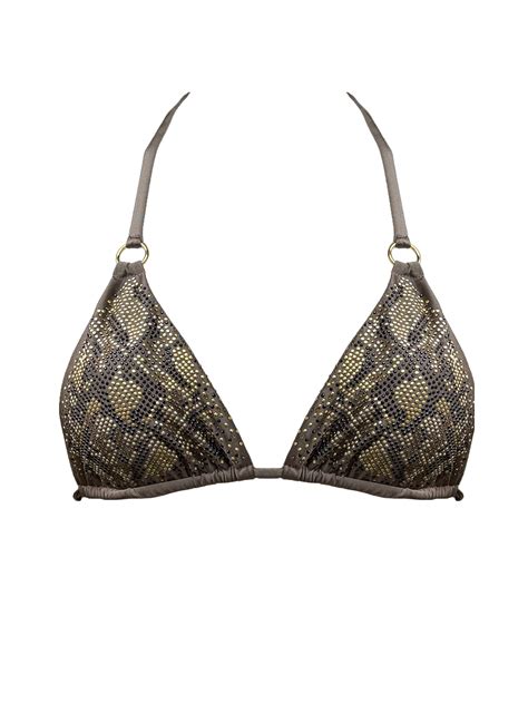 Bronze Gold Serpentine Bikini Top Water Vixen Swim