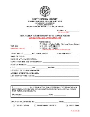 2022 2024 Form TX Application For Temporary Food Service Permit