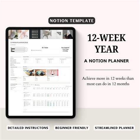 12 Week Year Notion Template PLR 12 Week Year Planner PLR Notion Goal