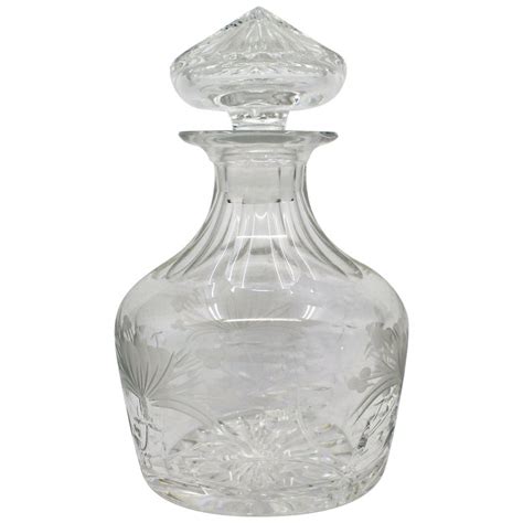 Royal Brierley Cut Glass Honeysuckle Mushroom Shaped Decanter For Sale at 1stDibs