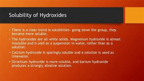 Group 2 The Alkaline Earth Metals