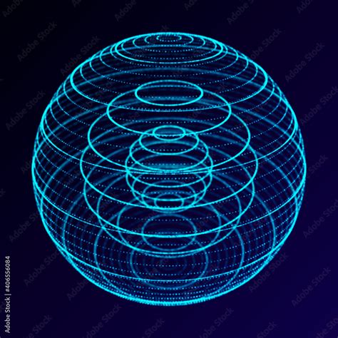 Abstract 3d Sphere Sphere With Twist Lines Glowing Lines Twisting