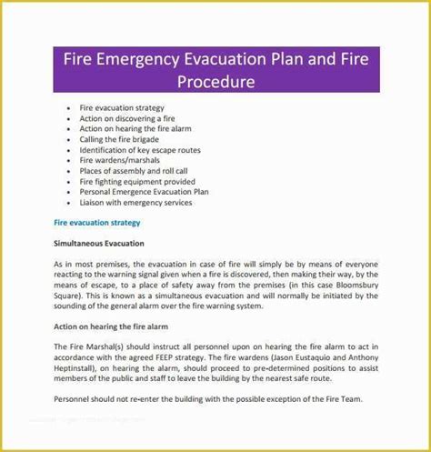 Home Fire Evacuation Plan Template