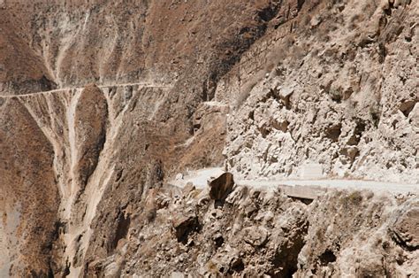 Dangerous Cliffside Road Peru Stock Photo Download Image Now Arid