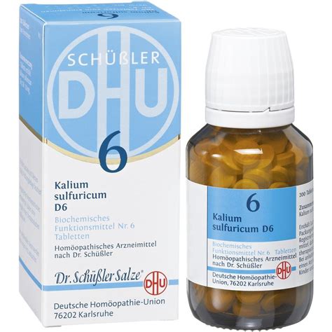 DHU 6 KALIUM SULFURICUM D6 200 CPS Erbofarma Farmaci Generici