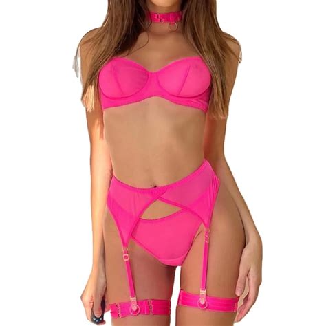 Transparent Mesh Fabric Womens Hot Sexy Underwear For Women Bra And