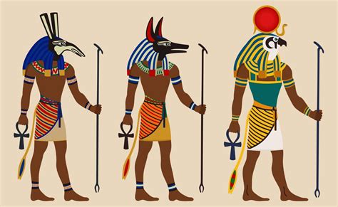 Antiguo Egipto Dioses Egipcios Set Anubis Ra Ilustraci N Vectorial