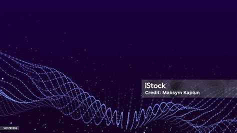 Gelombang Futuristik Abstrak Dengan Titiktitik Bergerak Garis Abd