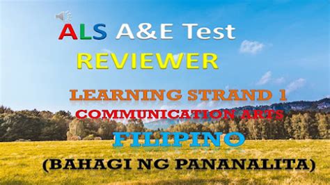 Alternative Learning System Als A E Test Reviewer Learning Strand