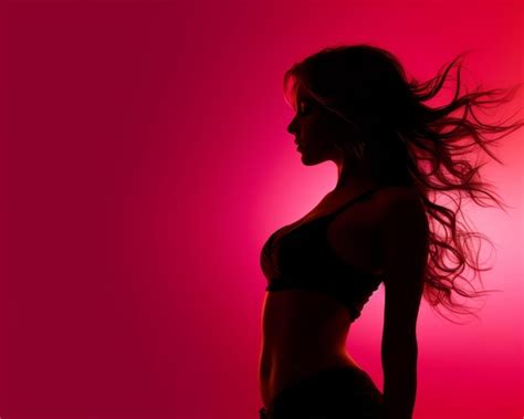 Una Silueta De Una Mujer En Bikini Foto Premium