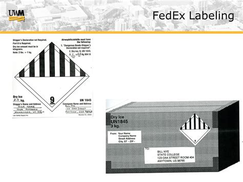 Dry Ice Label Fedex Stadenium