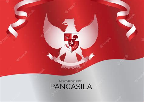 Premium Vector Happy Pancasila Day Background With Indonesian Flags