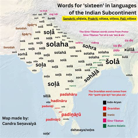 Words For Sixteen In Languages Of The Indian Subcontinent Rcoolguides