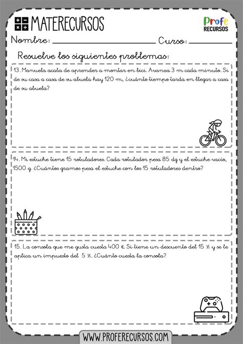 Problemas De Matemáticas Para Niños De 6º De Primaria