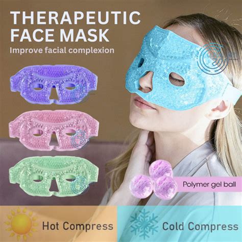 Jual Hot Cold Gel Beads Half Face Mask Penutup Kompres Wajah Panas Dingin Ungu Kota