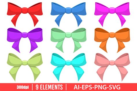 Bow Clipart Set Graphic by Emil Timplaru Store · Creative Fabrica