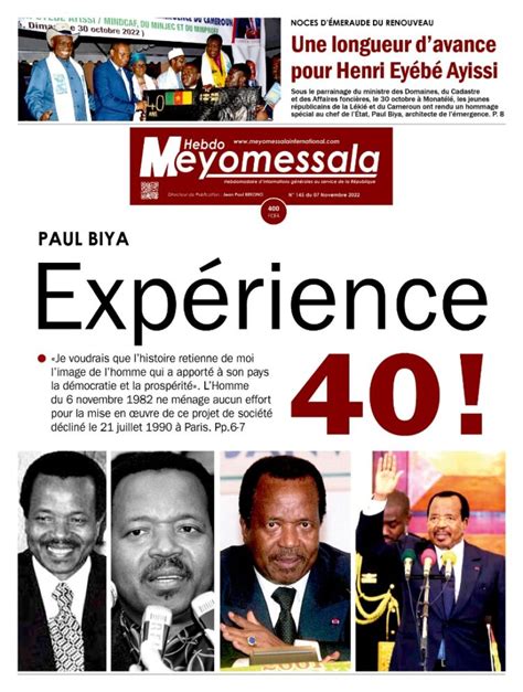 Meyomessala Hebdo Du 7 Novembre 2022 Meyomessala International