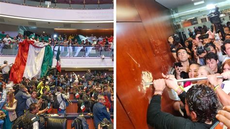 Manifestantes Dan Portazo E Irrumpen En El Senado Ante Discusi N De