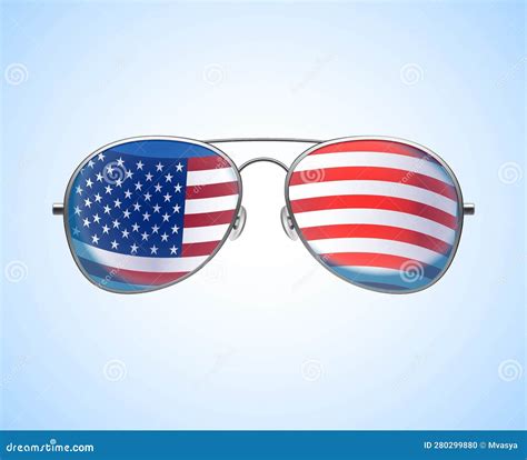 Aviator Sunglasses Reflecting Flying Usa Flag Aviator Sunglasses