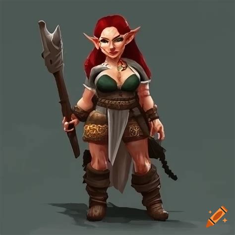 Detailed illustration of a female gnome barbarian on Craiyon