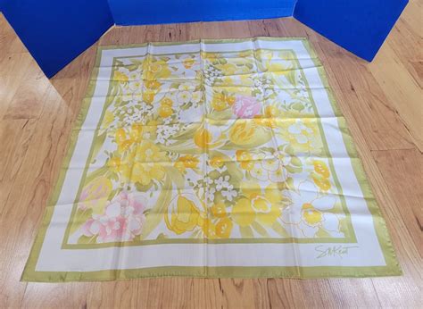 Vintage Sm Kent Avon Scarf Burst Of Spring Colorful Flowers Etsy