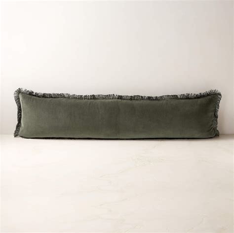 Bettie Forest Green Velvet Lumbar Pillow With Feather Down Insert 48