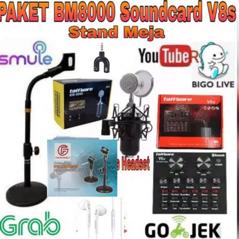 Jual Paket Lengkap Mic Condenser Bm Soundcard V S Stand Meja