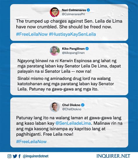 Inquirer On Twitter Free Leila Now Look Senatorial Bets Neri