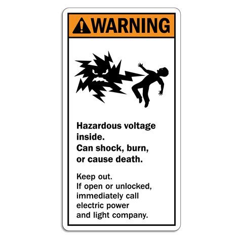 Transformer Label Mr Ouch Warning Hazardous Voltage 45 X 85 Lem