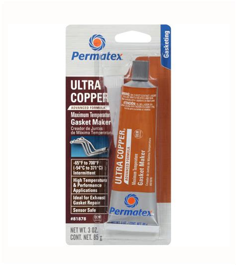 Permatex Ultra Copper Maximum Temperature Rtv Silicone Gasket Maker