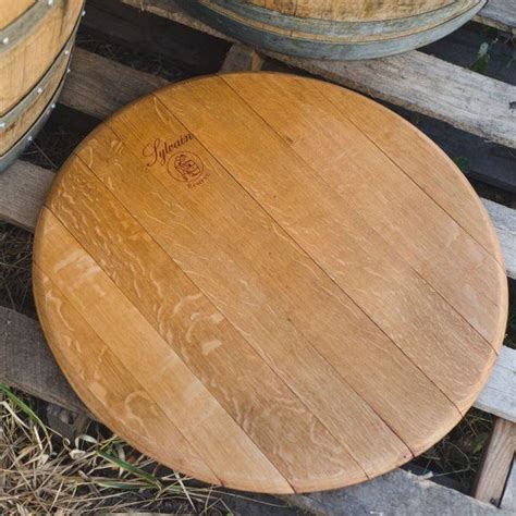 Barrel Head Lazy Susan With Cooperage Stamp Natural Finish Etsy