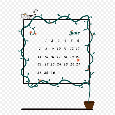 Hand Gezeichnete Grüne Pflanze Kalender Clipart Kalender Clip Art