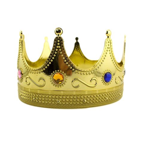 Regal Gold Plastic King Crown With Jewels Christmas 3 Wise Men Costume