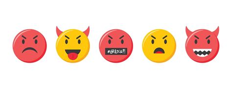 Набор иконок Emoji векторная иллюстрация коллекции злых и злых