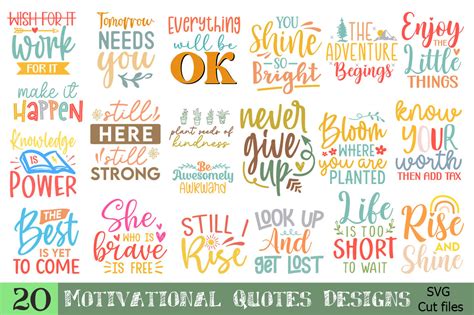 Motivational Quotes Svg Bundle Cutfiles Graphic By Etcify Creative