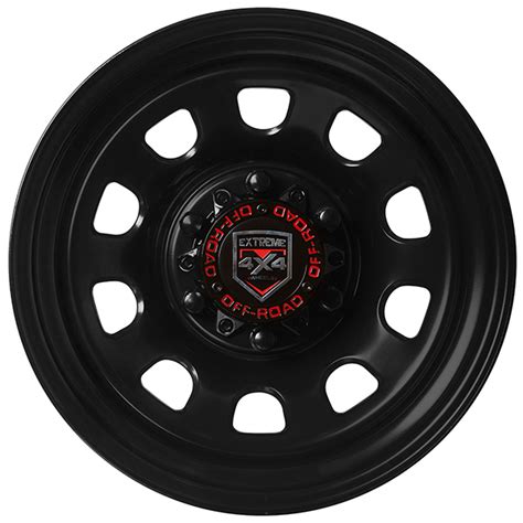 Extreme 4x4 Steel Wheel D Hole 16x8 6 139 7 0p Blk 110 1cb Fit 80 Series Cap