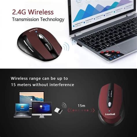 Souris Sans Fil Mini Souris Optique Sans Silence Click 1600 Dpi Souris