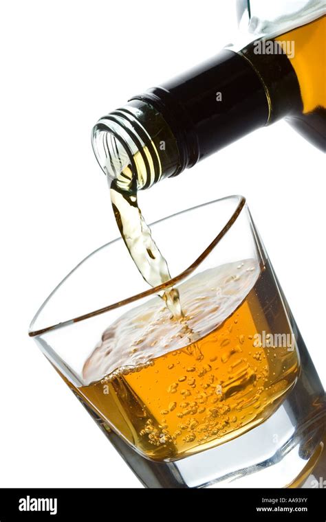 Double Whiskey Being Poured Into A Glass Stock Photo Alamy