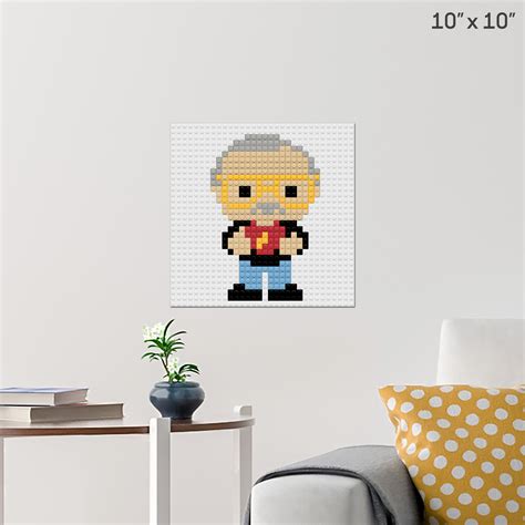 Stan Lee Pixel Art Wall Poster Build Your Own With Bricks Brik