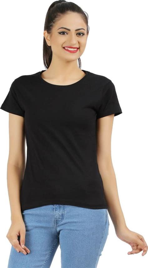 Buy Ap Pulse Women Black Solid Pure Cotton T Shirts Online At Best