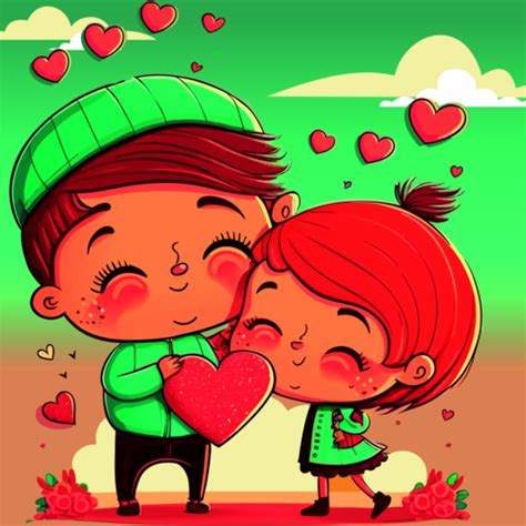 Illustration Of Cartoon Couple In Valentine Day Stock Vector | 23336819