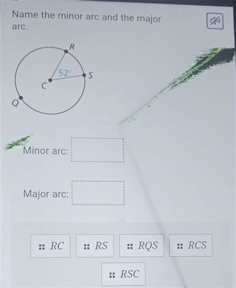 Solved Name the minor arc and the major arc. | Chegg.com | Chegg.com