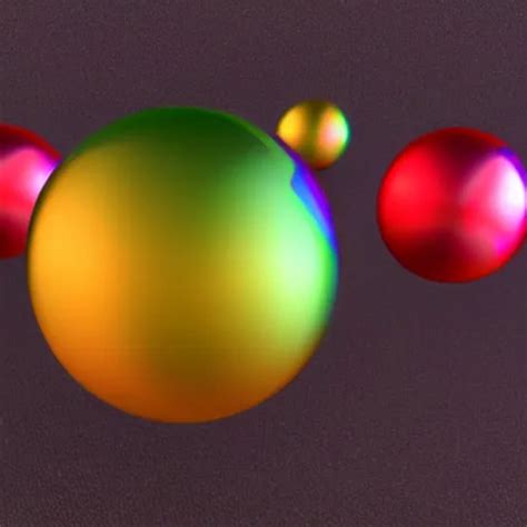 Chrome Spheres On A Red Cube Rendered In Eevee Stable Diffusion