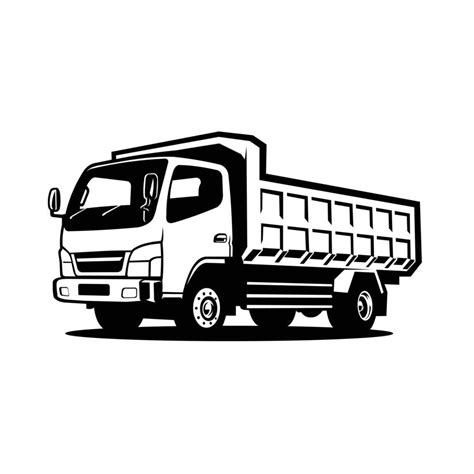 Dump Truck Silhouette Monochrome Vector Isolated 11507998 Vector Art at ...