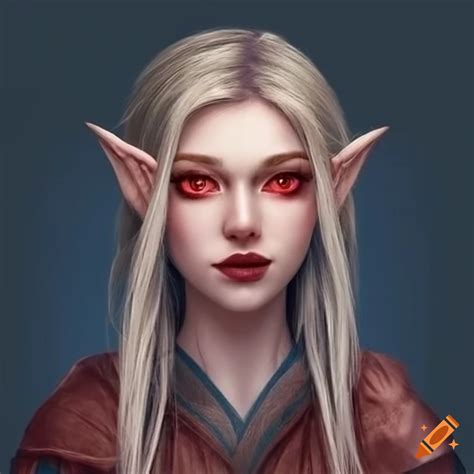 Photo Of A Young Elf With Red Eyes And Blonde Hair On Craiyon