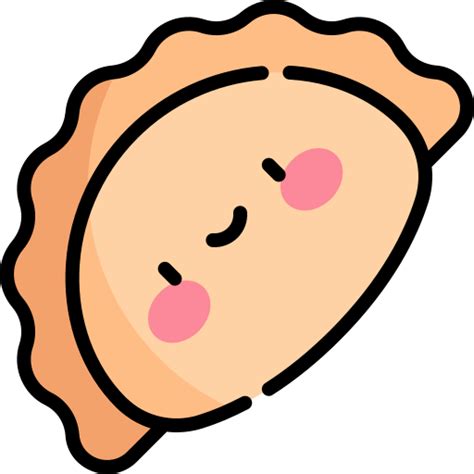 Icono De Empanada Kawaii Lineal Color