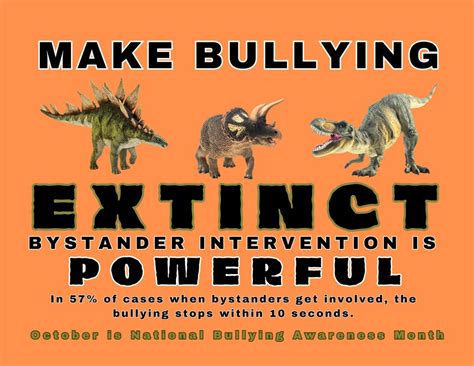 Make Bullying Extinct Poster: Dinosaur Anti-bullying Art (8.5 X 11) - Etsy