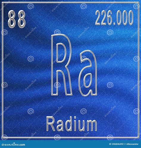 Anzeichen Von Chemischen Elements Des Radiums Mit Ordnungszahl Und