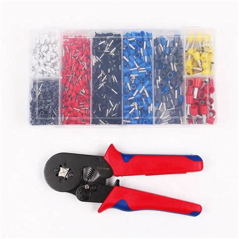 Crimp Tool Kit Crimper Ferrule Crimping Pliers with 1200PCS Bootlace Ferrule Kit Electrical Wire ...